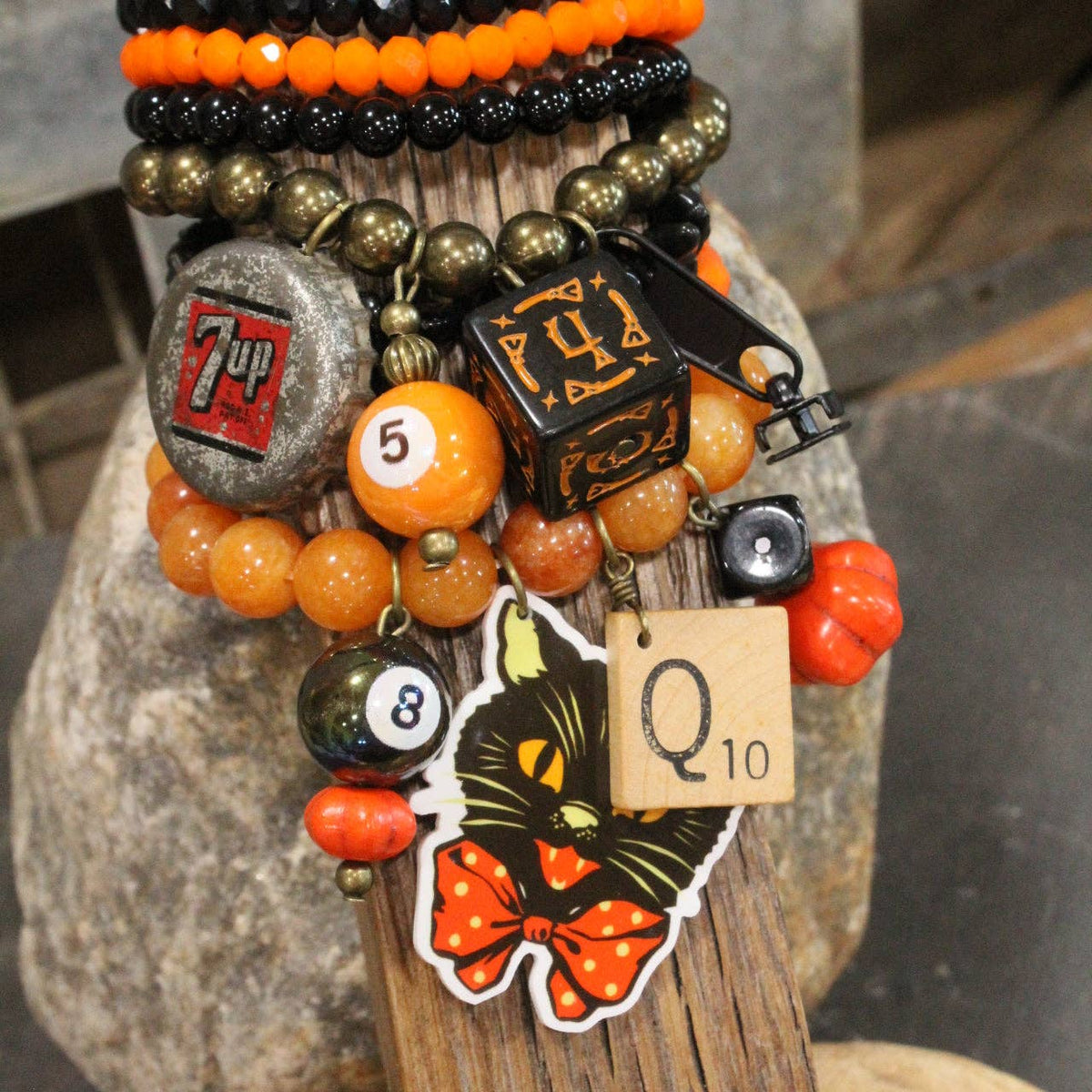 Black Cat Pez Charm'd Bracelet Set