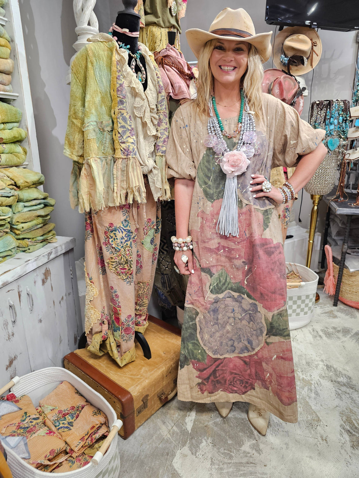 A Rare Bird - Linen Rose Dress