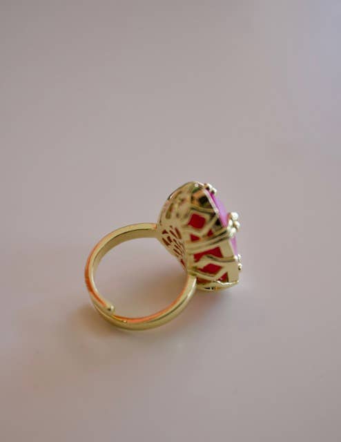 Vixen Adjustable Cocktail Ring in Rose