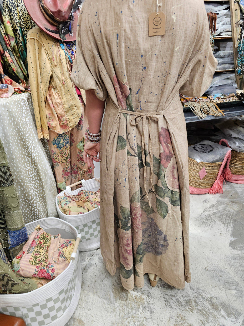 A Rare Bird - Linen Rose Dress