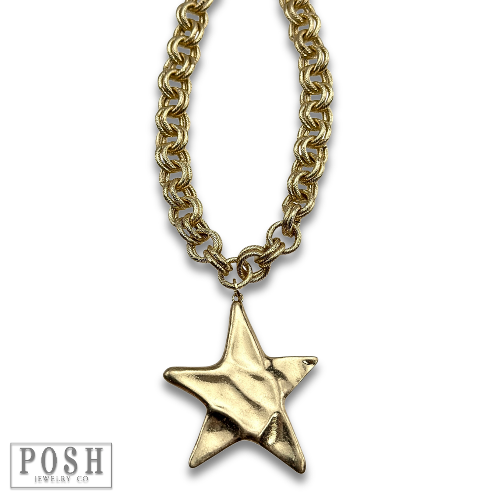 Jumbo star pendant necklace