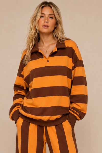 Pumpkin Spice Rugby Pullover