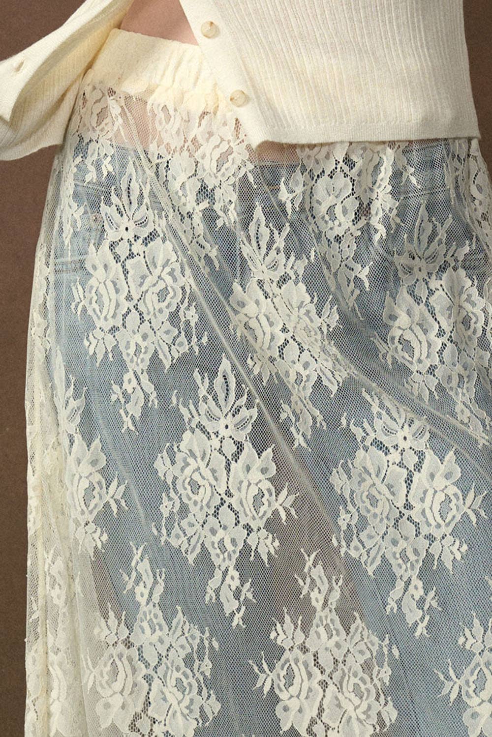Sheer Luck Lace Midi Skirt