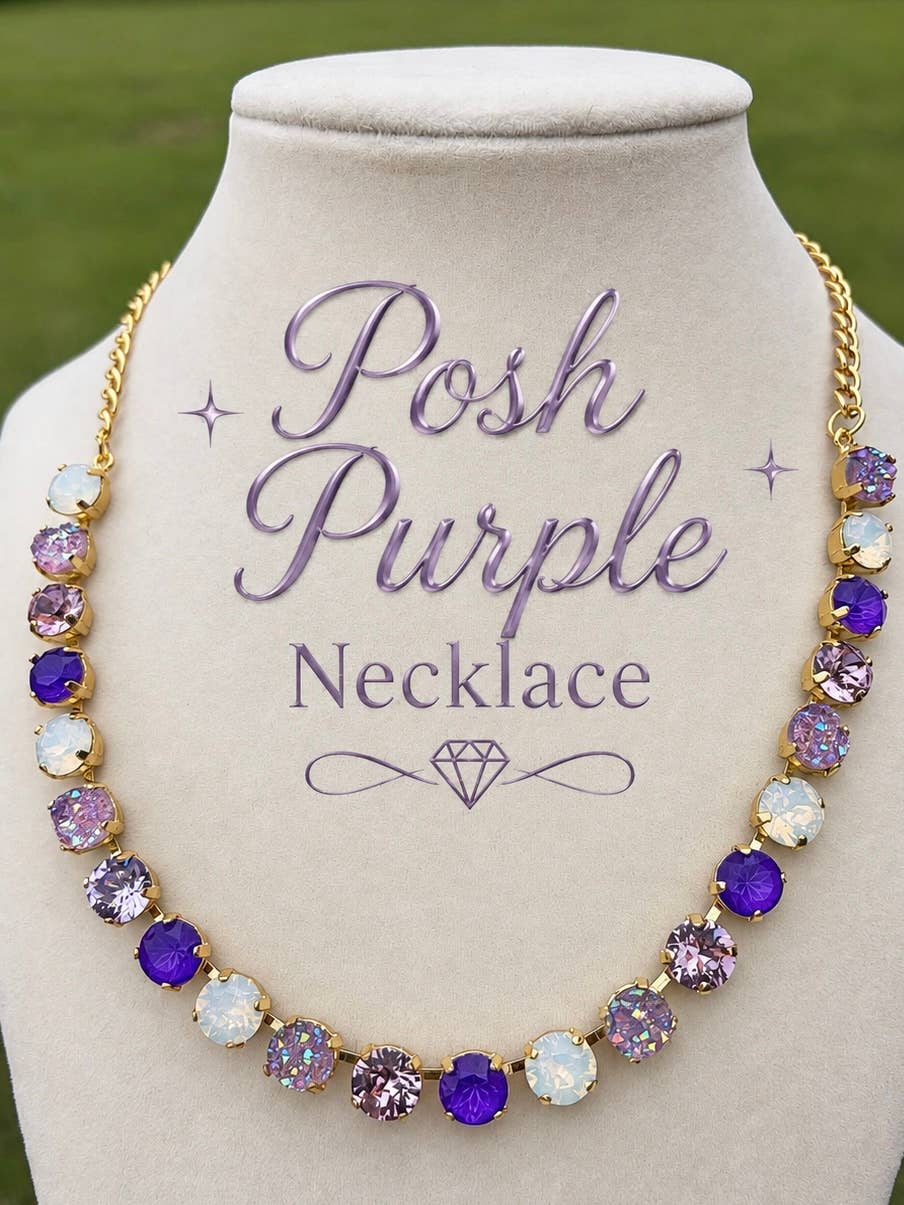 Posh Purple Rhinestone Necklace