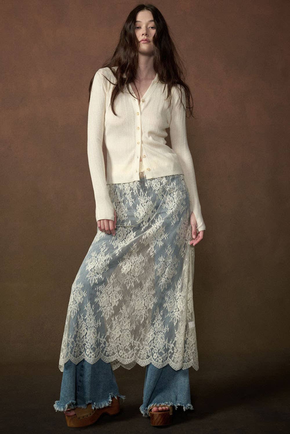 Sheer Luck Lace Midi Skirt