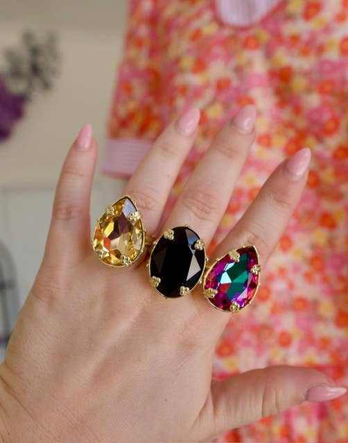 First Lady Adjustable Cocktail Ring in Midnight Mob