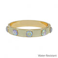 Natural Epoxy and Gold Bangle Bracelet