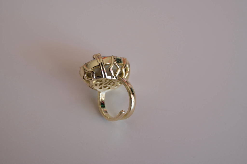 First Lady Adjustable Cocktail Ring in Golden Mirage