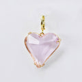 Pink Heart Stone Charm