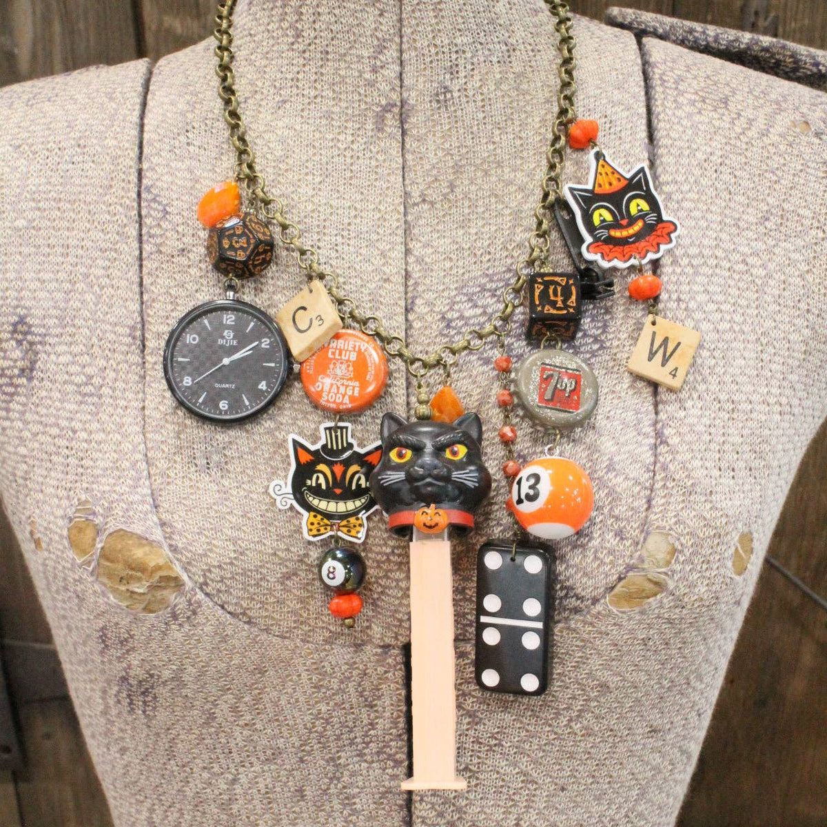 Black Cat Pez Charm'd Necklace