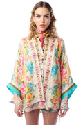 Aratta - Earth Angels Short Kimono | Printed Kimono | Sequin Trim