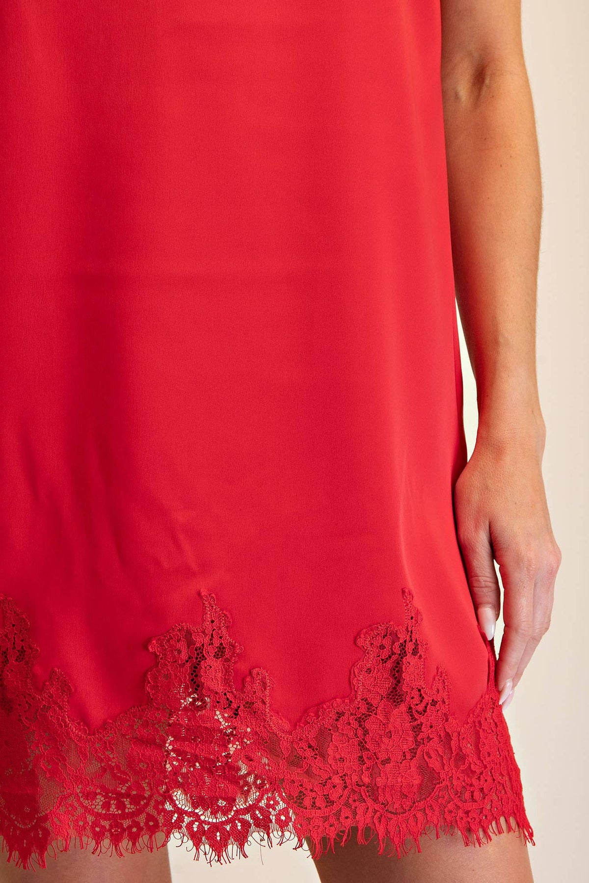 Lady in Red Shift Dress