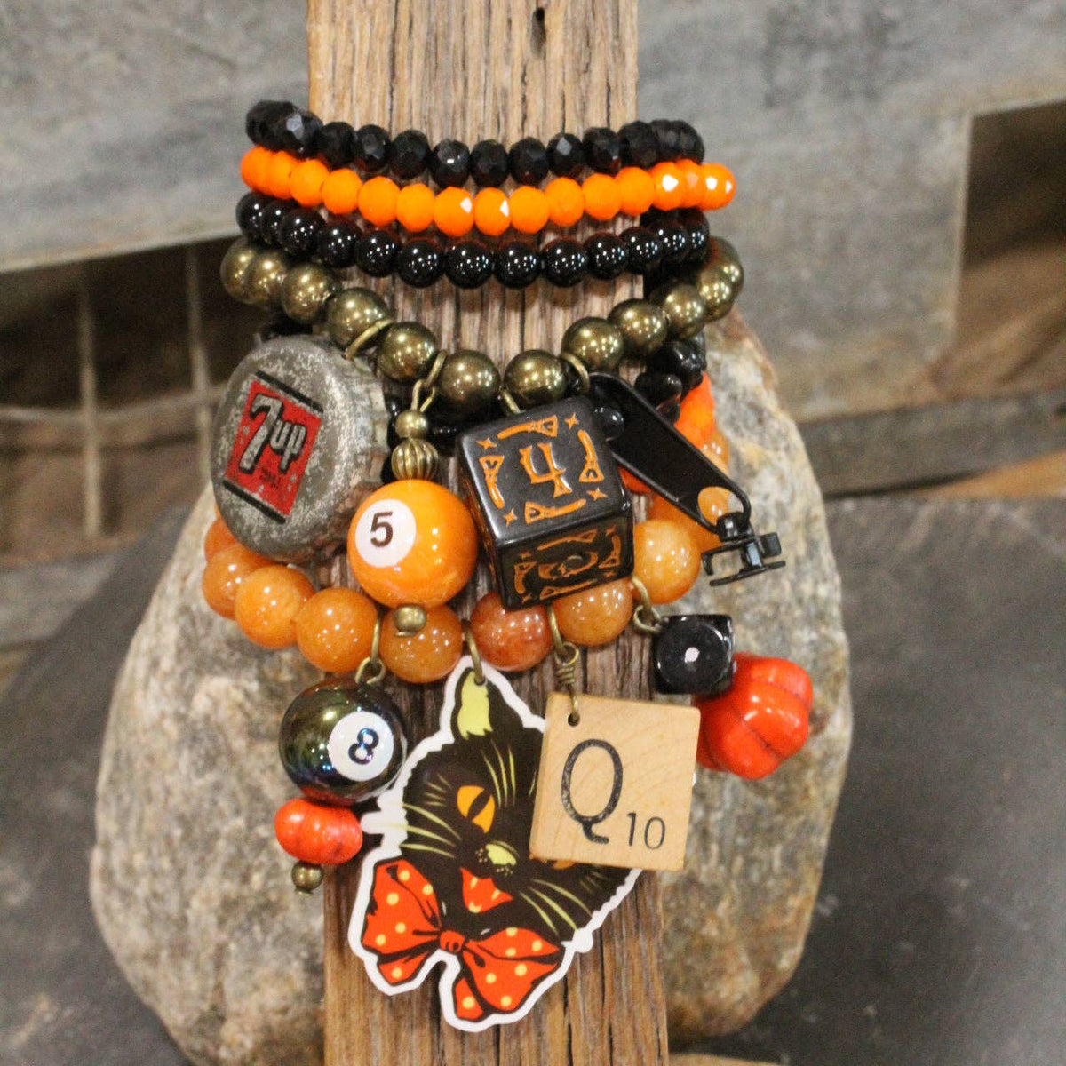 Black Cat Pez Charm'd Bracelet Set