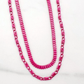 Double Enamel Fuchsia Necklace