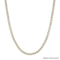 Water Resistant 4MM Gold Crystal and Metal Framed tennis necklace 16"-18" Necklace