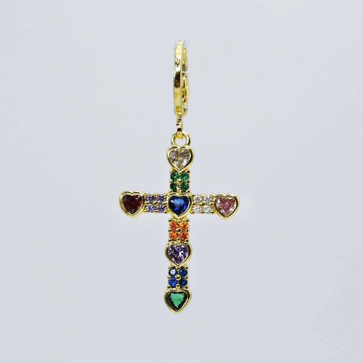 Cross of Hearts Colorful Charm