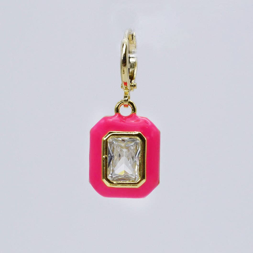 Hot Pink Crystal Pendant Charm