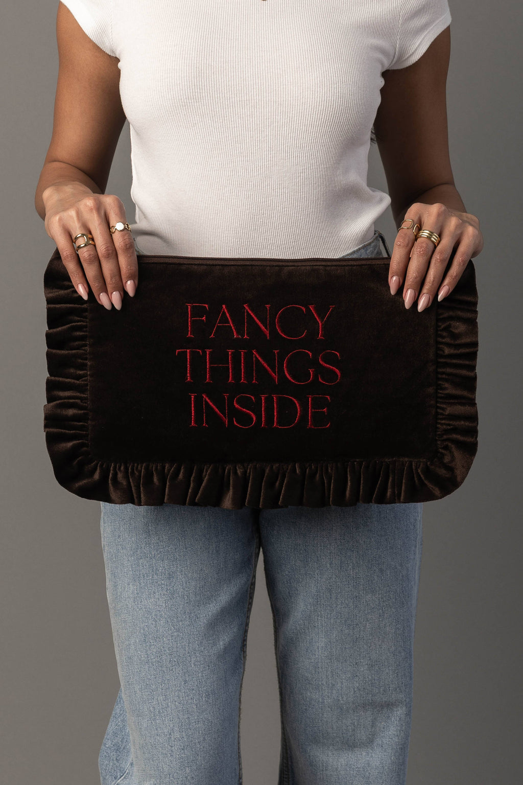 Fancy Things Inside Ruffle Travel Pouch