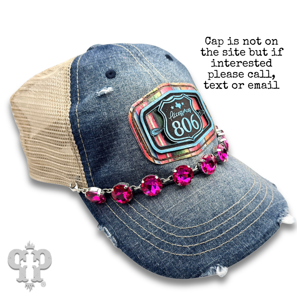Large rhinestone trucker hat chain