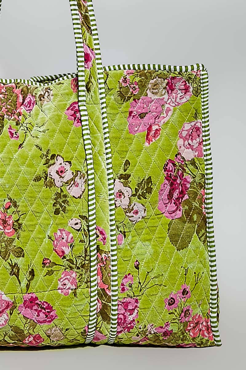 POL - Botanical Velvet Quilted Tote Bag