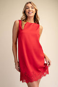 Lady in Red Shift Dress