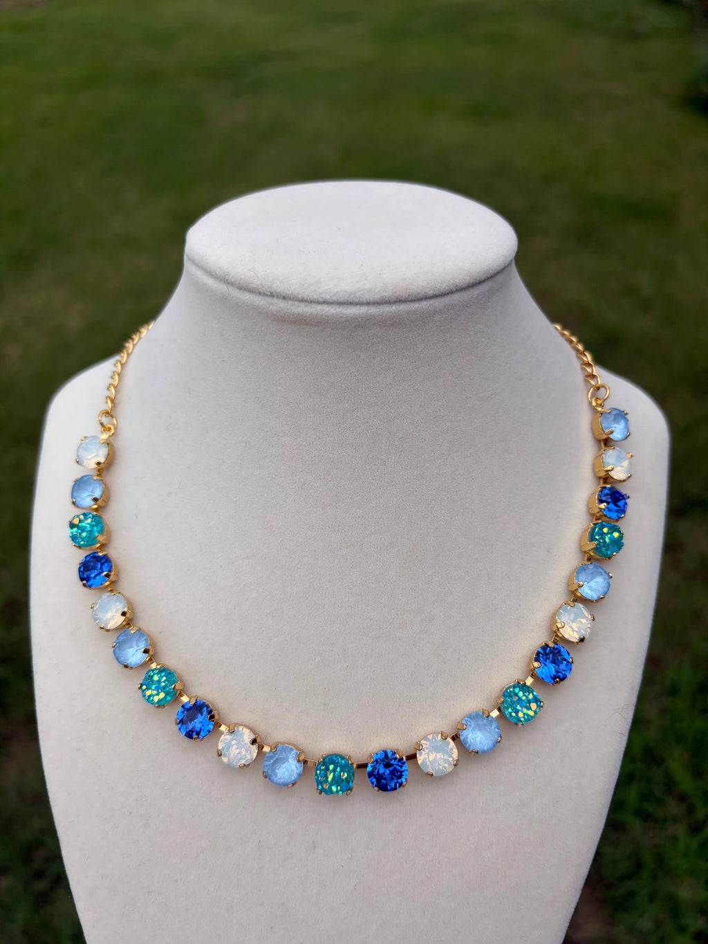 Blue Skies Rhinestone Necklace 