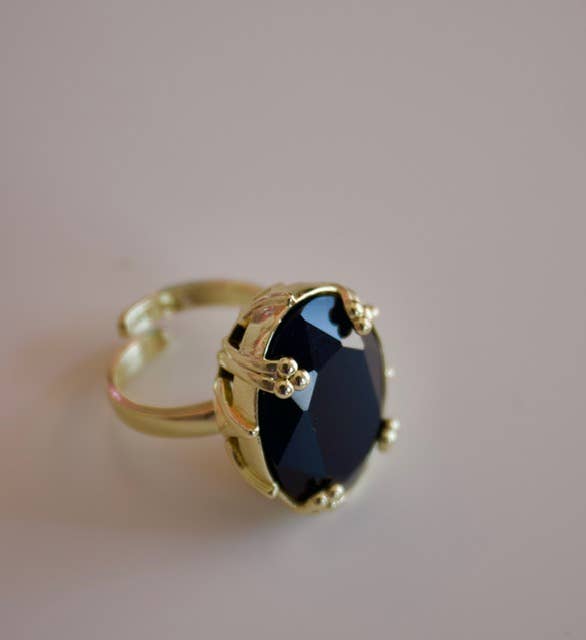 First Lady Adjustable Cocktail Ring in Midnight Mob