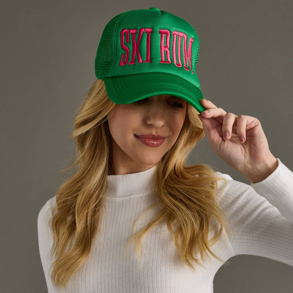 Green Ski Bum Trucker Hat