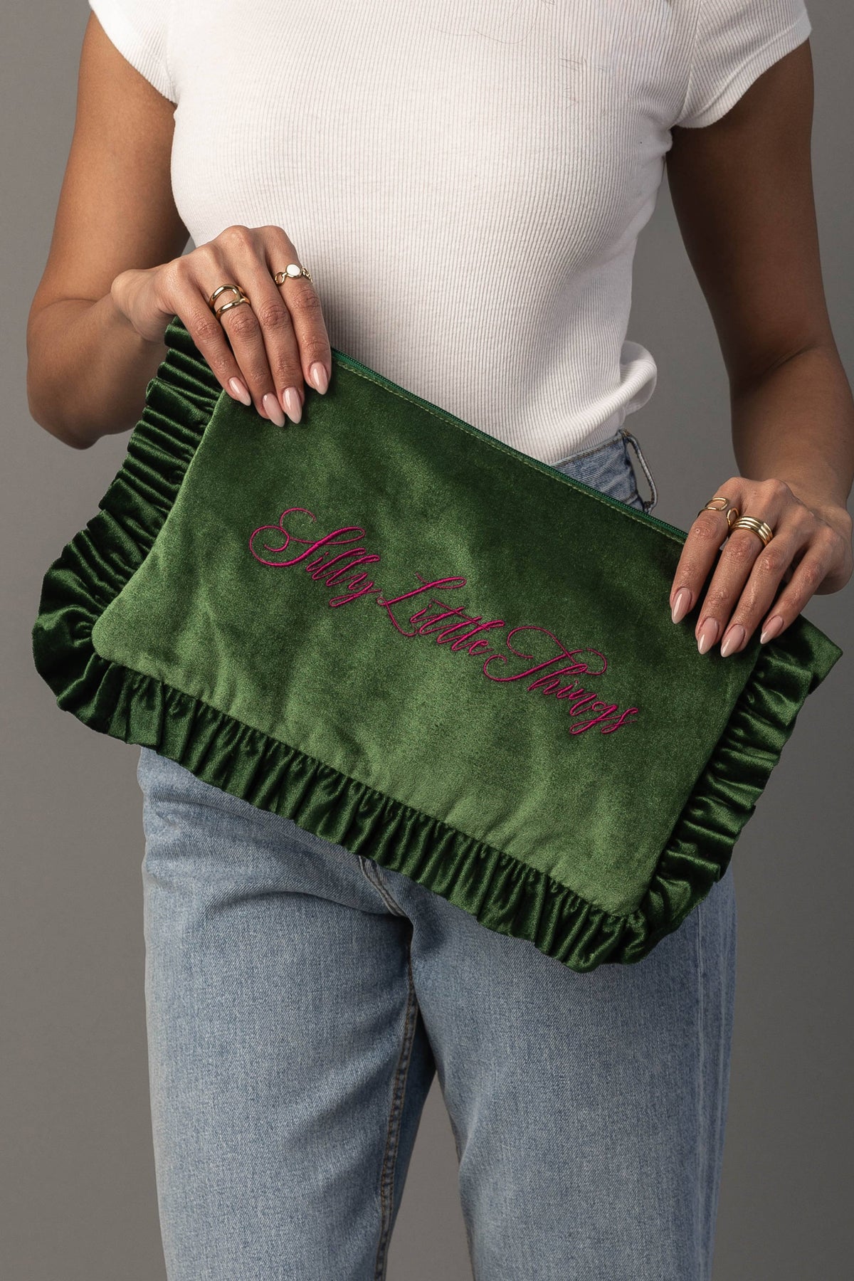 Silly Little Things Ruffle Travel Pouch
