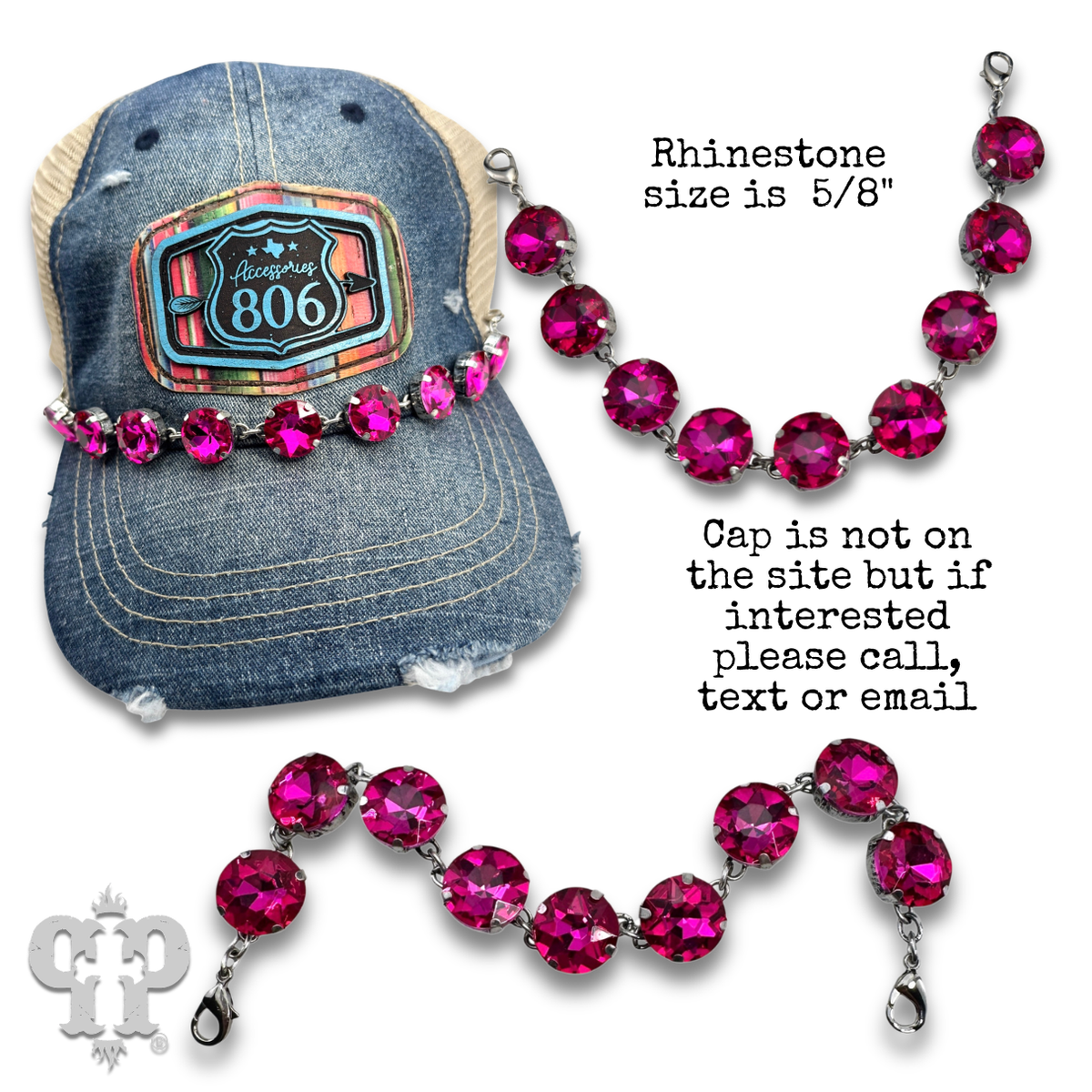 Large rhinestone trucker hat chain