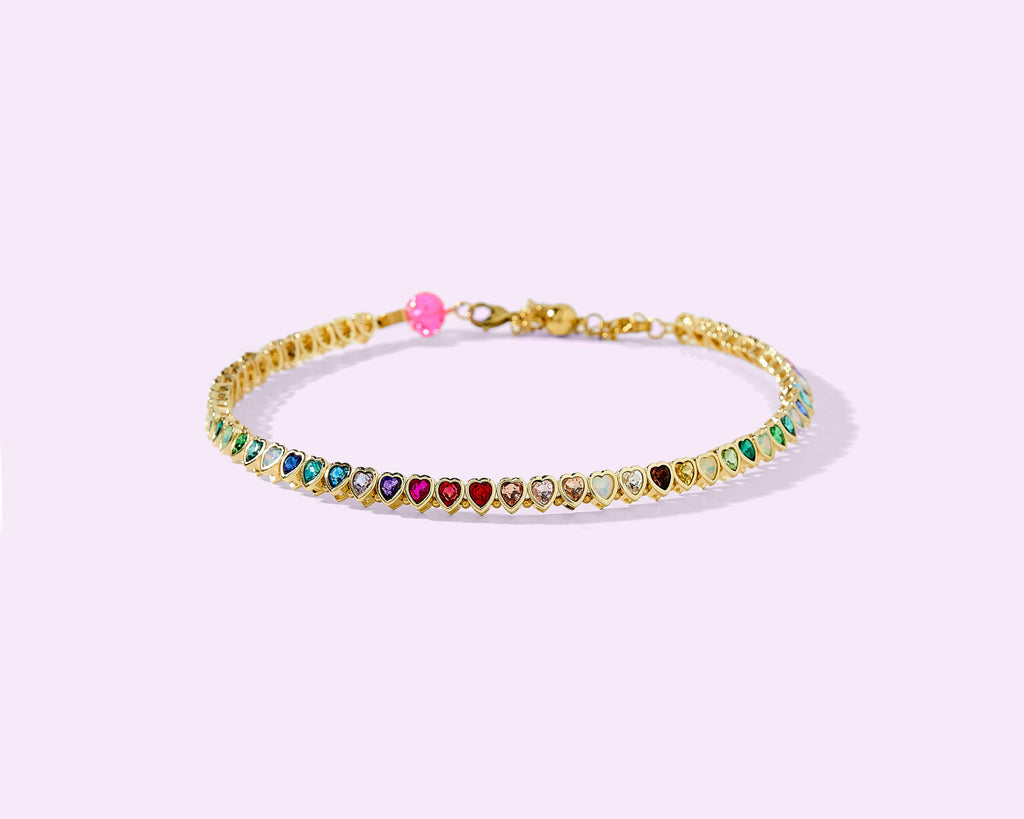 The Amore Rainbow Hearts Choker Necklace