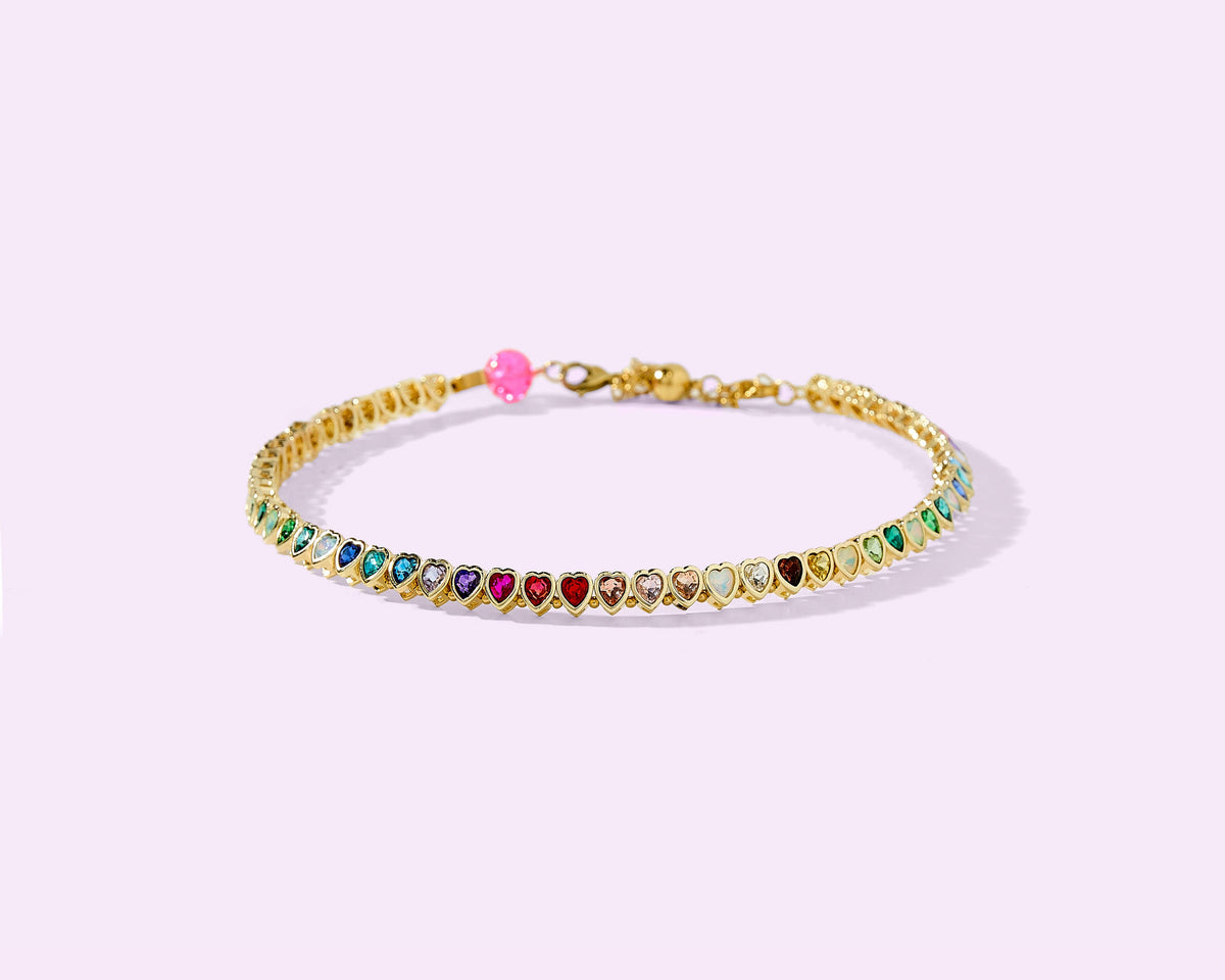 The Amore Rainbow Hearts Choker Necklace