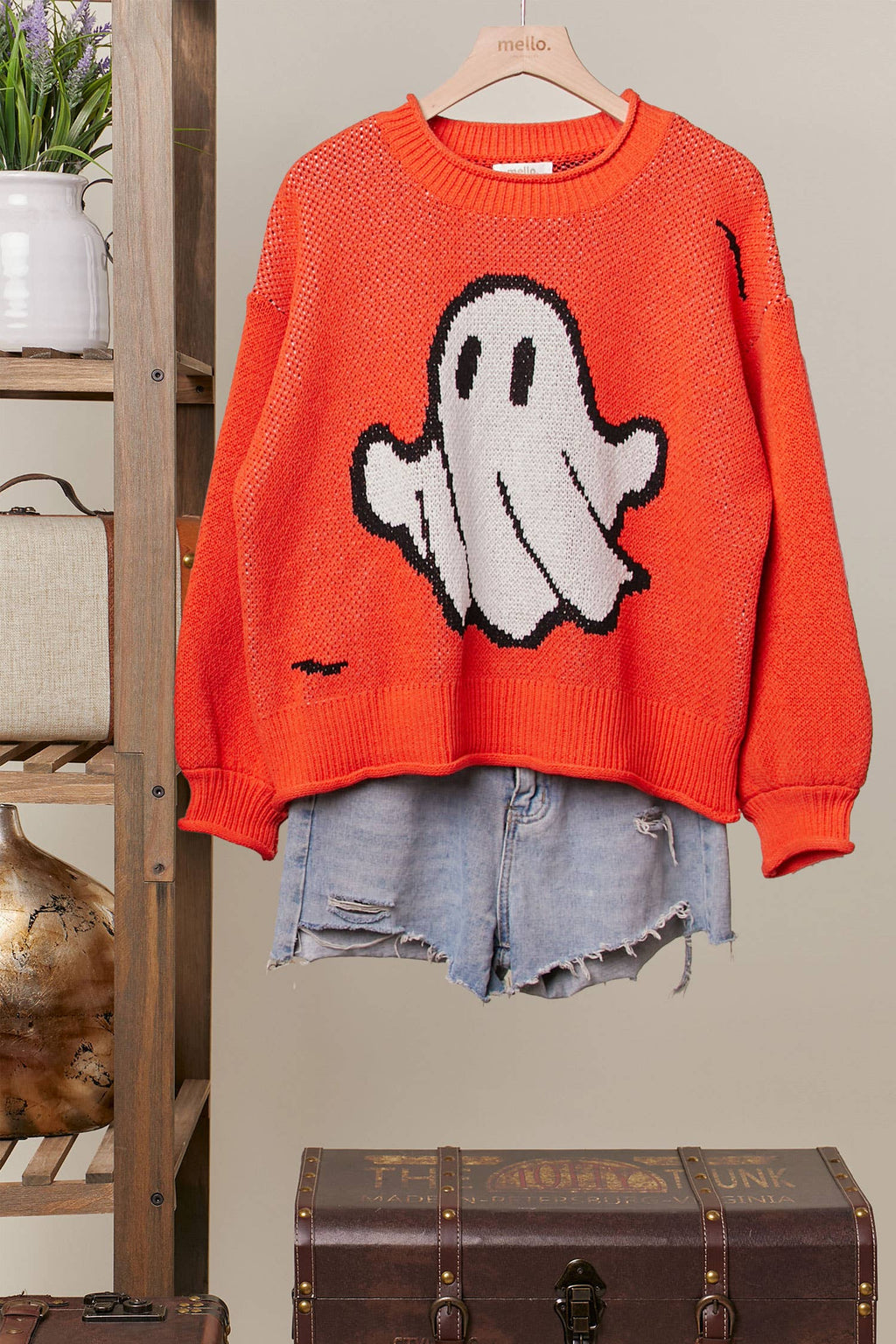 Halloween Ghost Knit Sweater