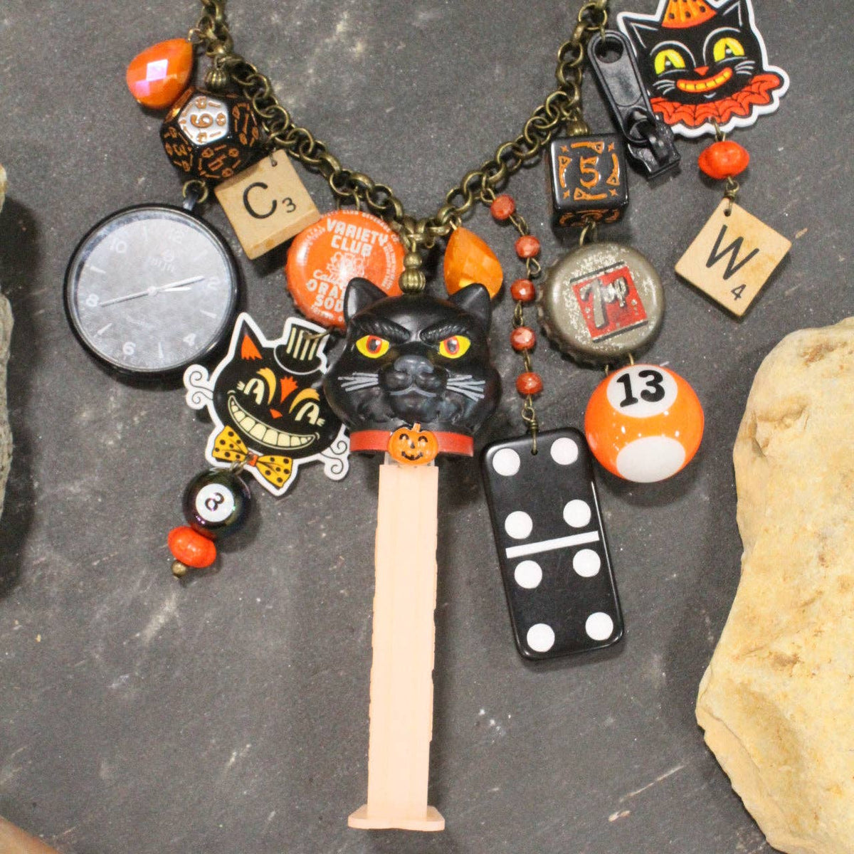 Black Cat Pez Charm'd Necklace