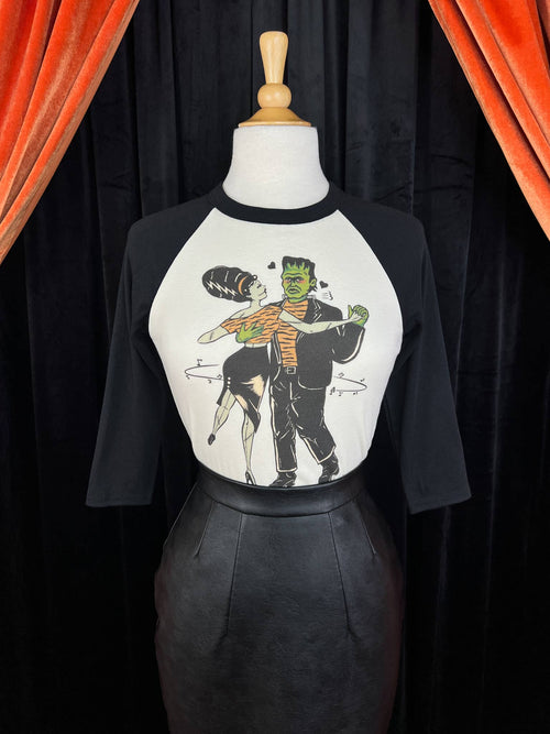 A Waltz with Frankie Cropped Baby 3/4 Raglan tee