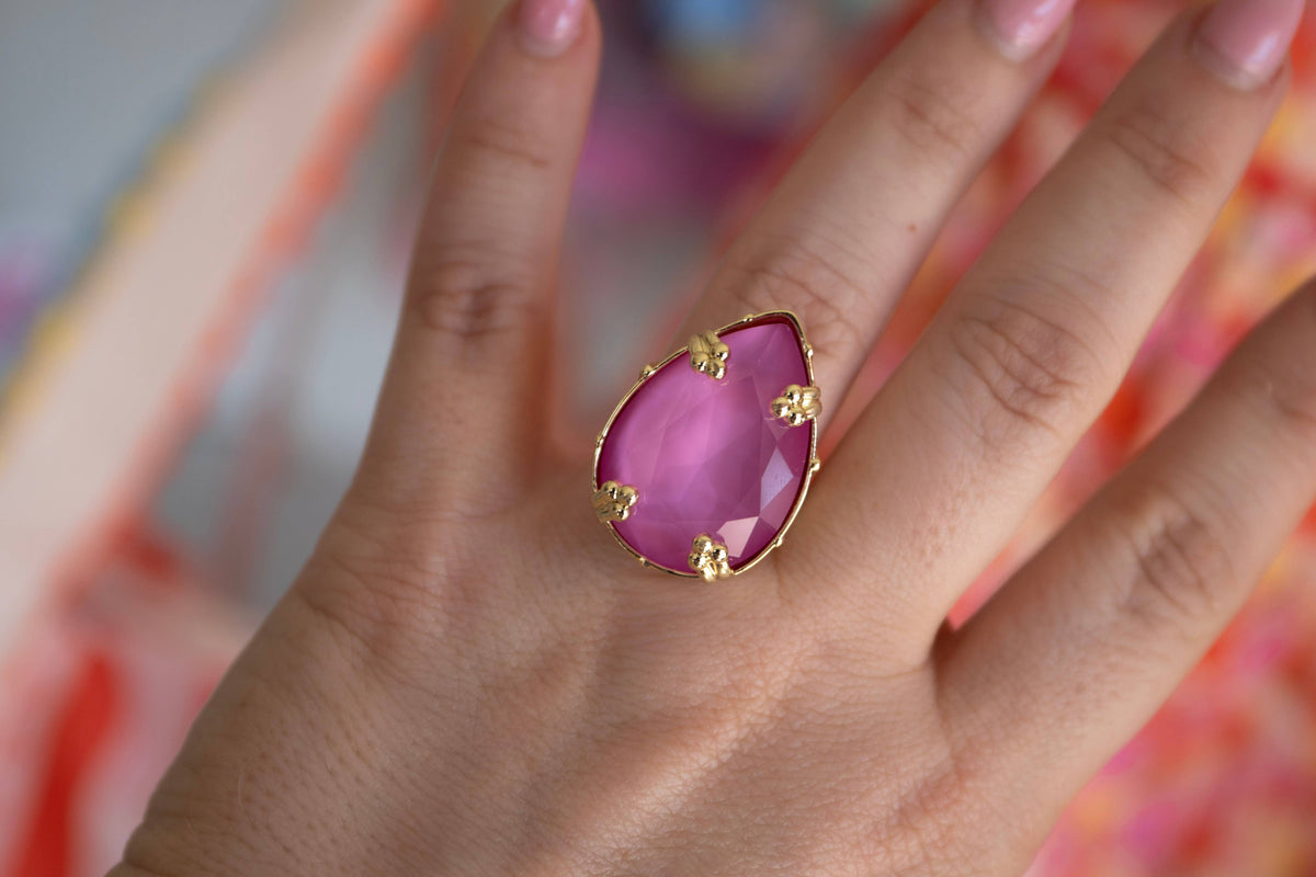 Vixen Adjustable Cocktail Ring in Rose