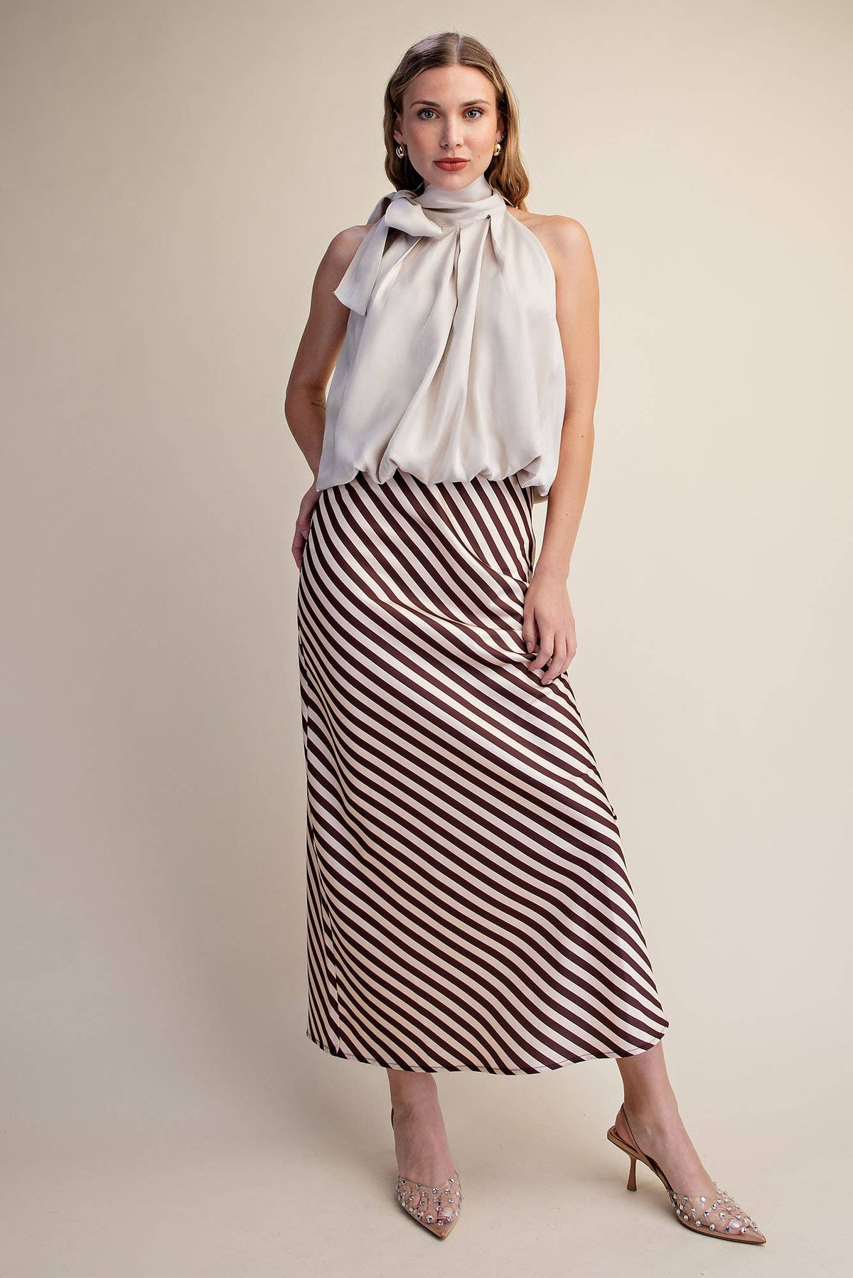 The Social Stripe Midi Skirt