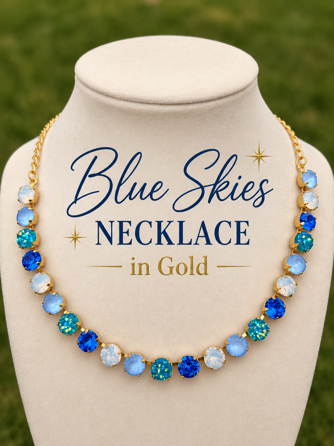 Blue Skies Rhinestone Necklace 