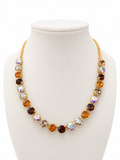 Falling For You Rhinestone Necklace in Gold