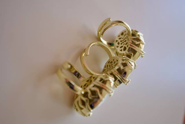 First Lady Adjustable Cocktail Ring  in White Opal