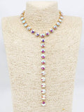 AB Crystal Lariat Necklace