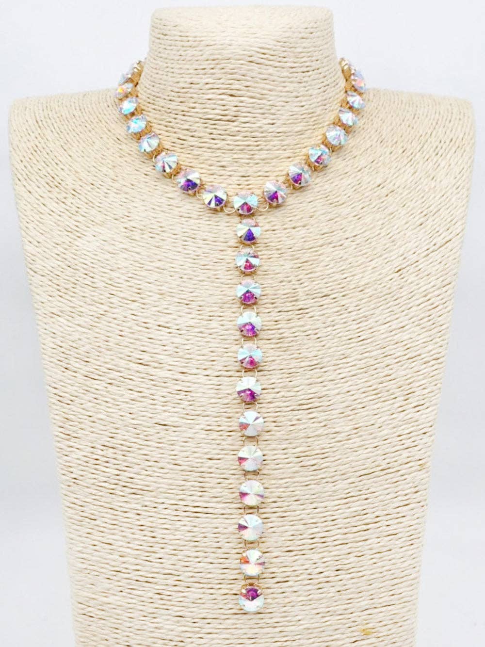 AB Crystal Lariat Necklace