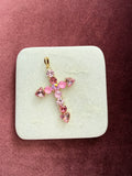 Blush Cross Crystal Charm - Pink Multi Austrian crystal charm pendant