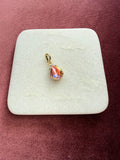 Sunset Teardrop Crystal Charm - Peach Iridescent Austrian crystal charm pendant