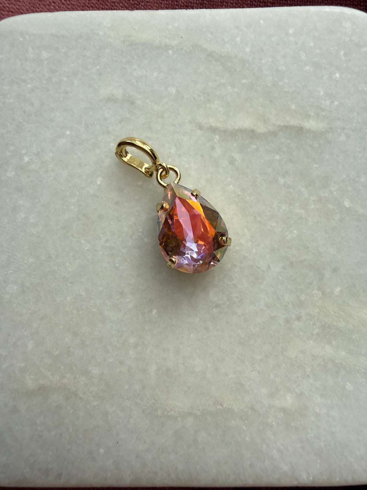 Sunset Teardrop Crystal Charm - alternate view