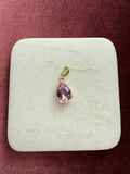 Lavender Teardrop Crystal Charm - Lavender Austrian crystal charm pendant