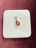 Ruby Teardrop Crystal Charm - Ruby Red Austrian crystal charm pendant