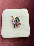 Jewel Box Cluster Crystal Charm - Purple Multi Austrian crystal charm pendant