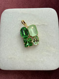 Emerald Mix Cluster Crystal Charm - Green Multi Austrian crystal charm pendant