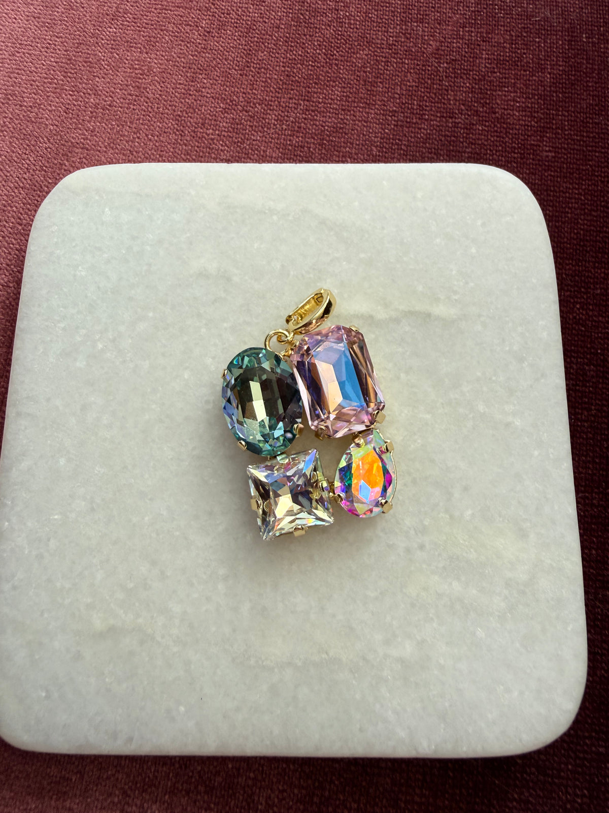 Prism Pastel Cluster Crystal Charm